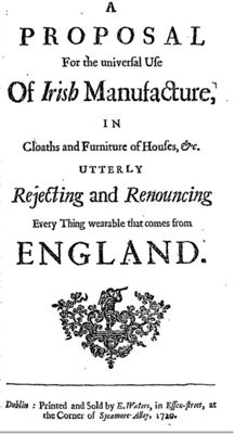 Title page of Proposal for the universal use of Irish manufacture