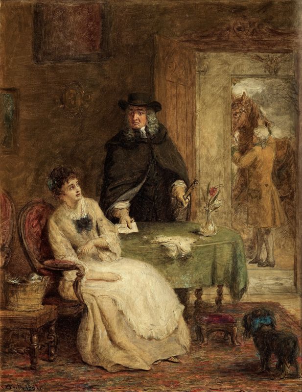 Highly romanticised Victorian image of the final purportedly traumatic meeting between Swift and Vanessa in 1723. She died shortly afterwards.