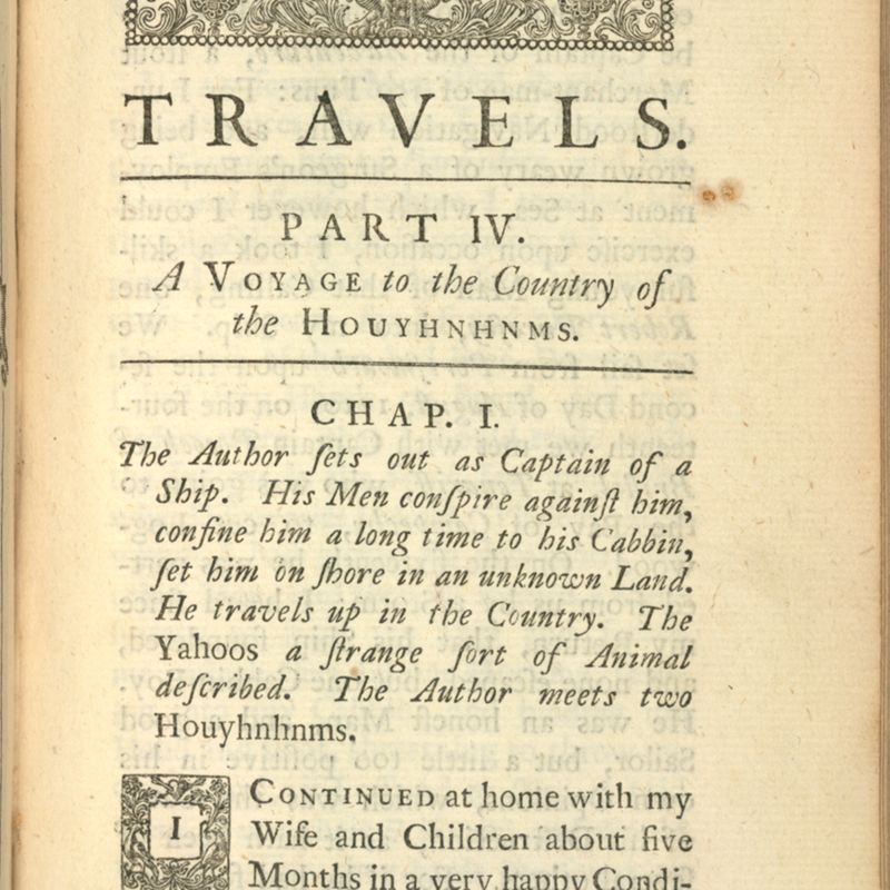 First page of “A Voyage to the Country of the Houyhnhnms”.