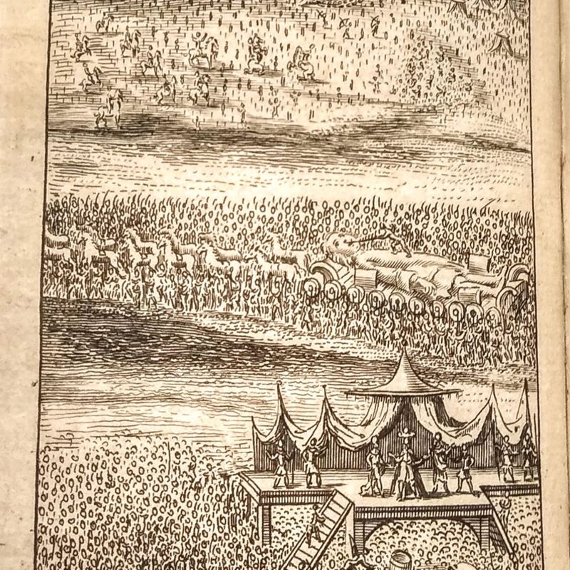 Illustration of Gulliver on the beach.