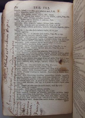 Notes in the margin that do not relate to the text
