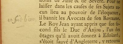 "Et fit bien" is the only annotation in the book