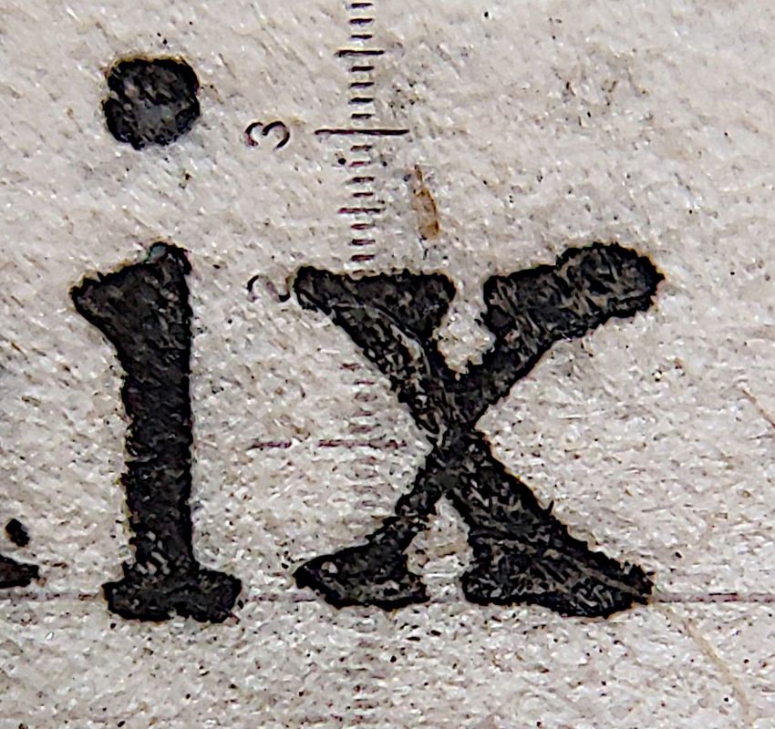 Type designed by Claude Garamond in around 1549 with measurements to the tenth of a millimetre