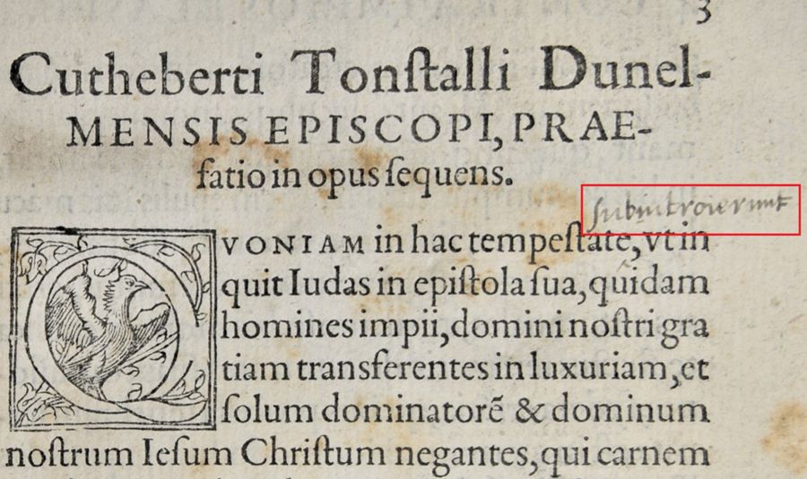 Cuthbert Tonstall, Contra impios blasphematores Dei praedestinationis opus, Anvers : Joannes Withagius, 1555