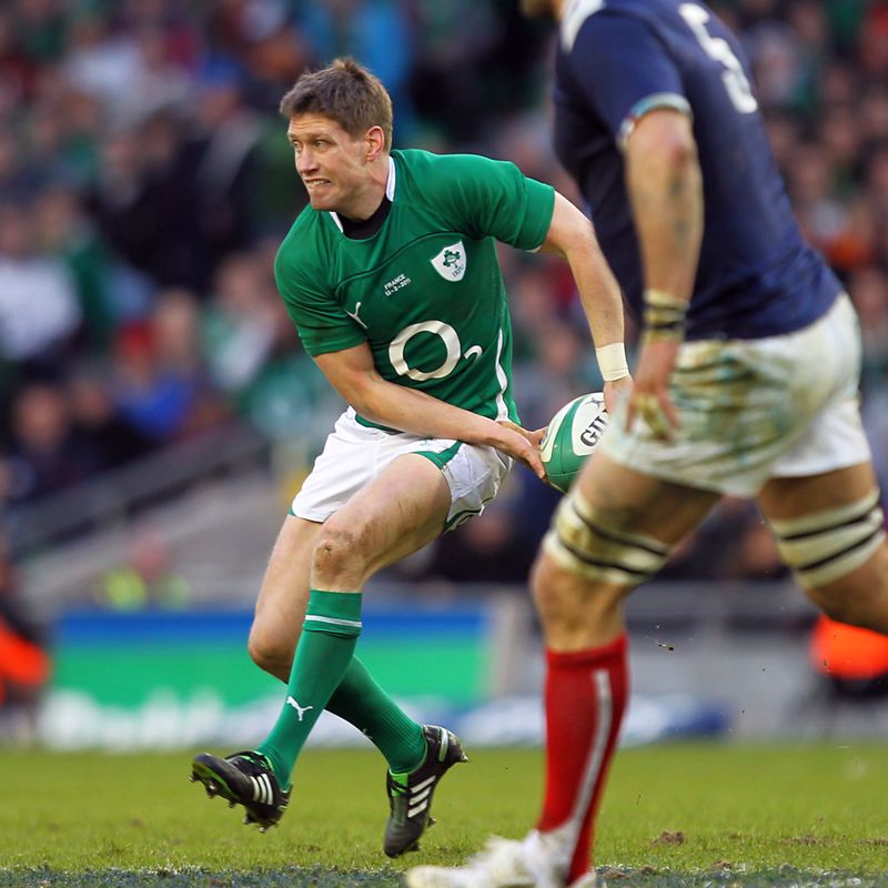 Ronan O’Gara playing for Ireland against France in the 2011 RBS Six Nations Championship