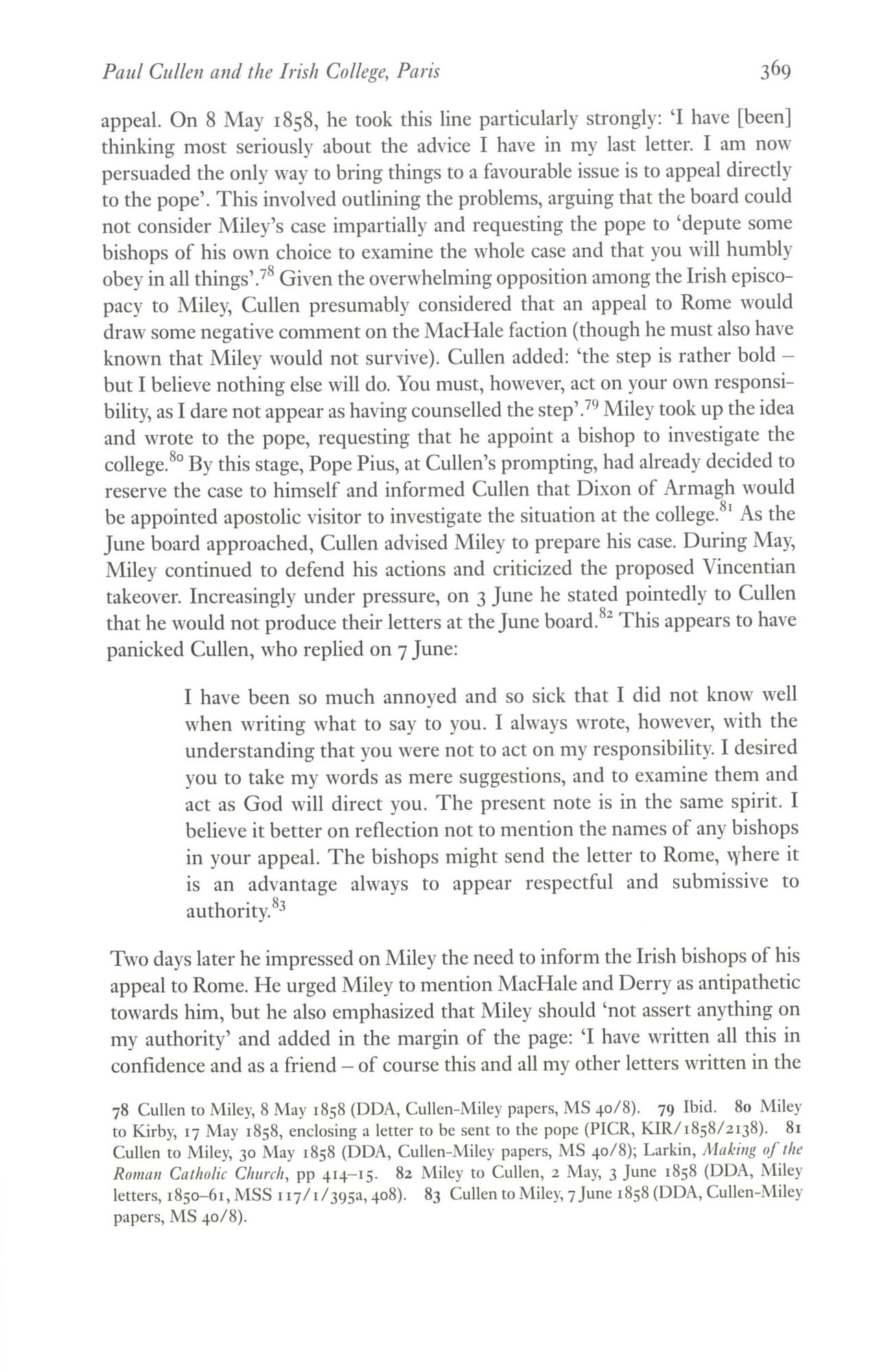 Paul Cullen and the Irish College, Paris