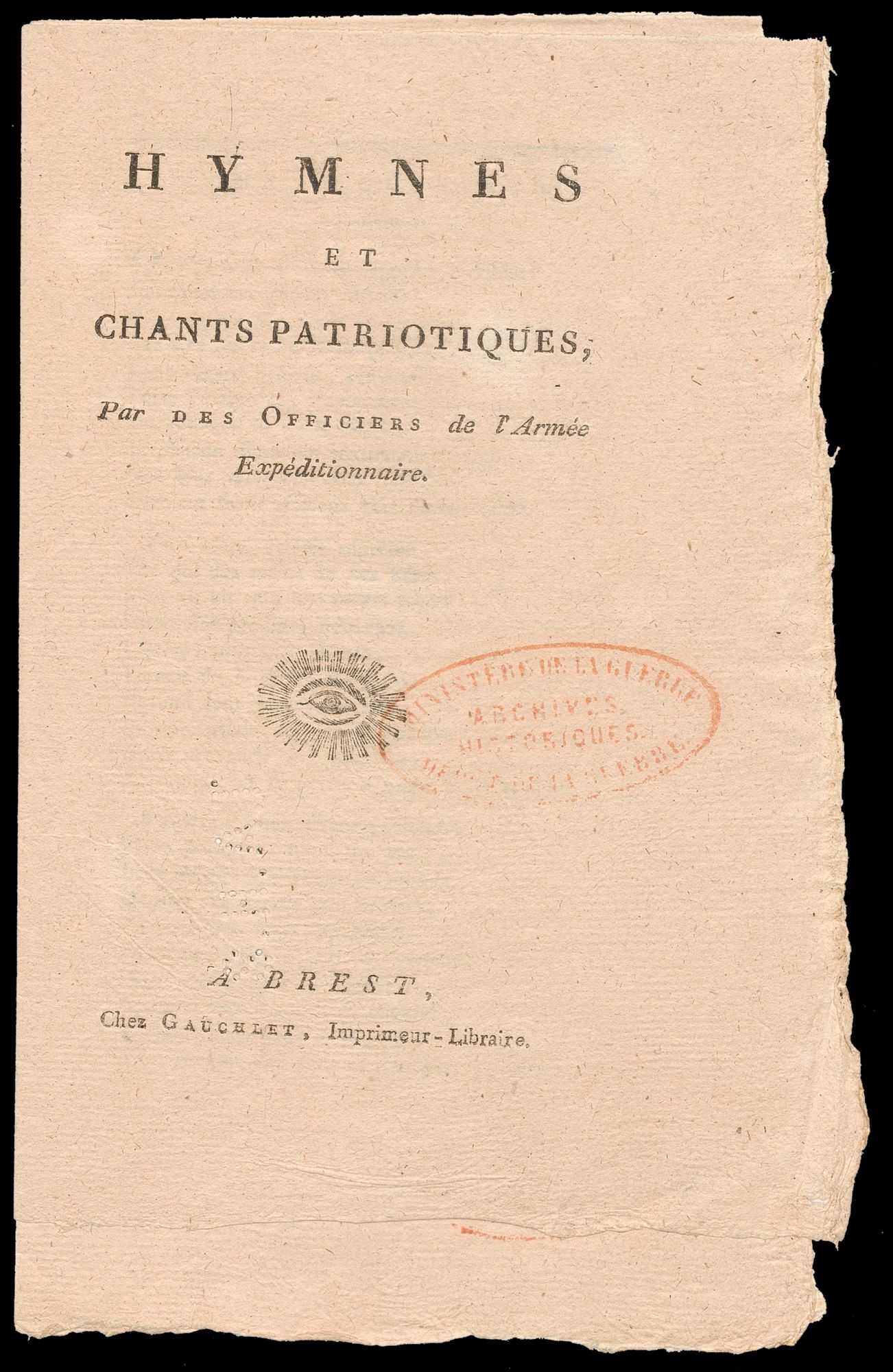 Hymns and patriotic songs by French officers of the Expeditionary Army